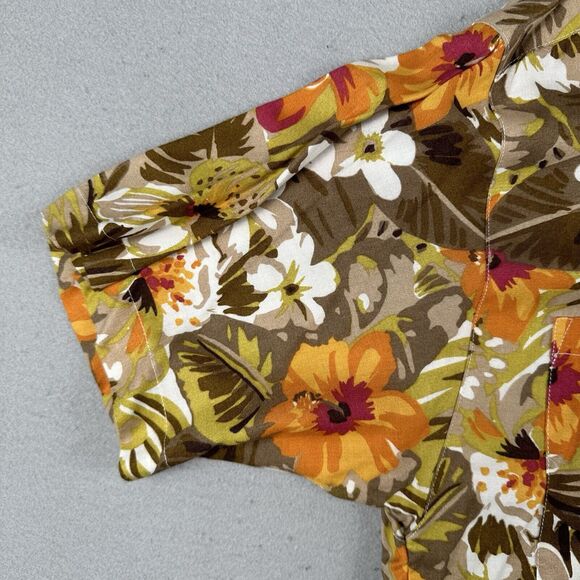 Vintage Guess Button Up Shirt Men’s Medium Floral Hawaiian Tropical Short Sleeve - Picture 6 of 16